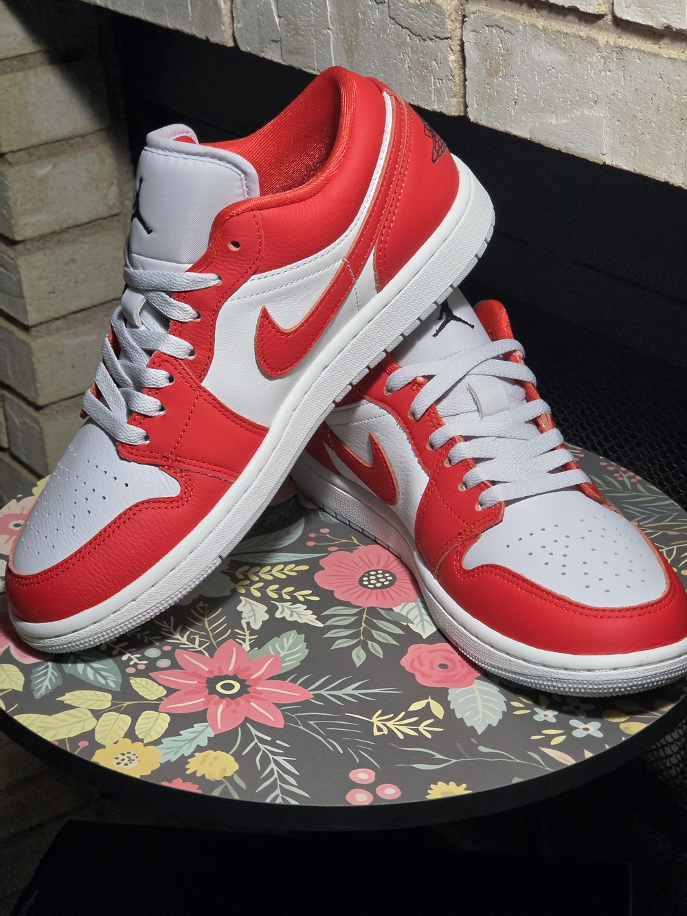 Brand New AJ1- Low Sneakers - Light Gray/Red